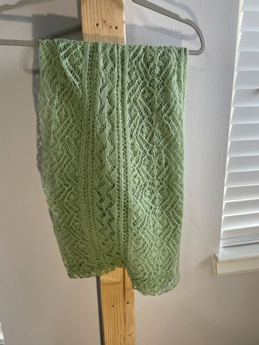 Green Lacy Knit Infinity Scarf